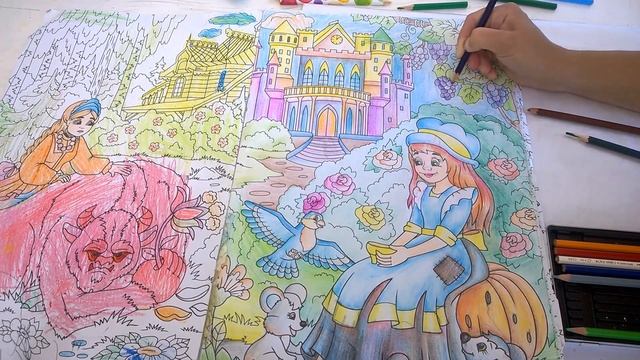 Раскраска с детьми цветными карандашами/ Coloring book with colored pencils for children смотреть онлайн