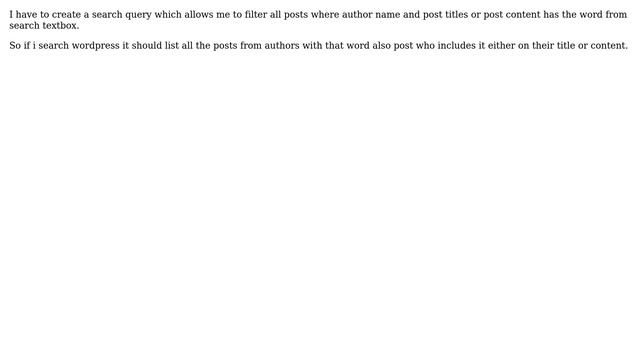 Wordpress: Wp query show post by author name or post title or post content смотреть онлайн
