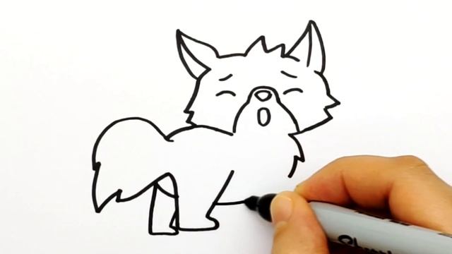 Как нарисовать Волка просто. Рисуем и раскрашиваем милого Волчонка простым способом. #505 смотреть онлайн