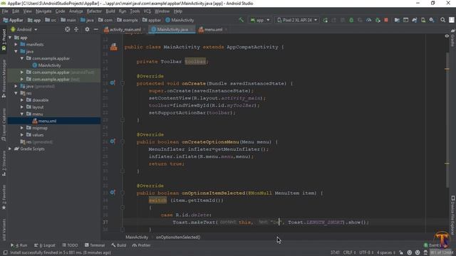 Android tutorial - 18 - Menu on Item Selected Event Listener | Click Listener on Menu Item. смотреть онлайн