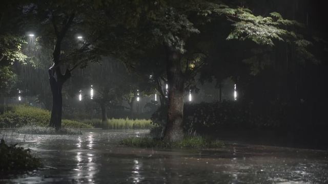 Нежный шум дождя без грома для сна и учебы - 3 часа релакса ULTRA HD смотреть онлайн