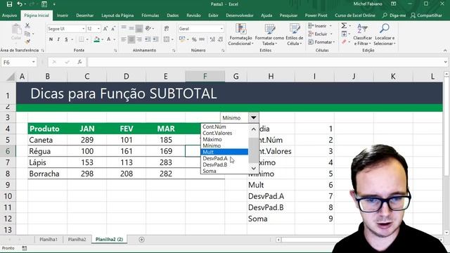 Dica para Função SUBTOTAL no Excel смотреть онлайн