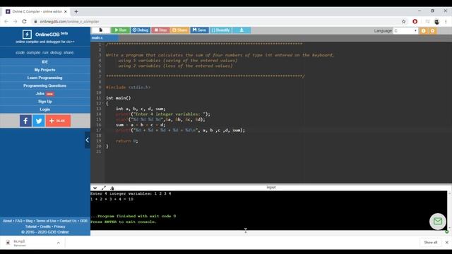 Algorithmics & Programming - Exercise - Sum of five variables смотреть онлайн
