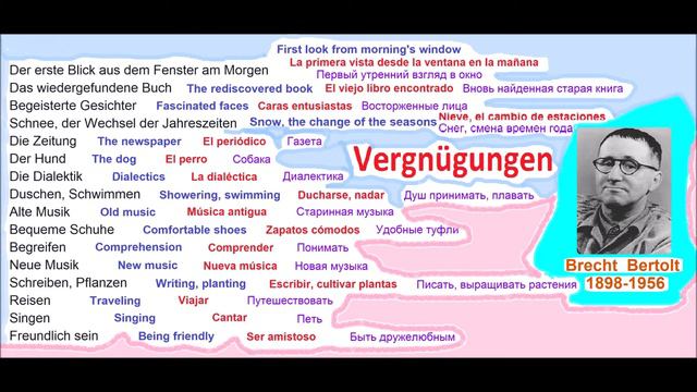 Bertolt BRECHT 4 LANGUAGES POEM Vergnügungen PLEASURES PLACERES УДОВОЛЬСТВИЯ смотреть онлайн