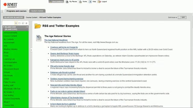 Displaying a Twitter search in Blackboard 9.1 using RSS and Feed2JS смотреть онлайн