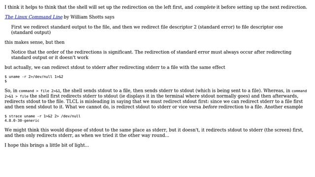 Ubuntu: In what order does the shell execute commands and stream redirection? (6 Solutions!!) смотреть онлайн