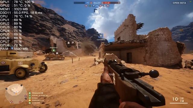 Battlefield 1 Performance test on i7 2600K, R9 290X смотреть онлайн