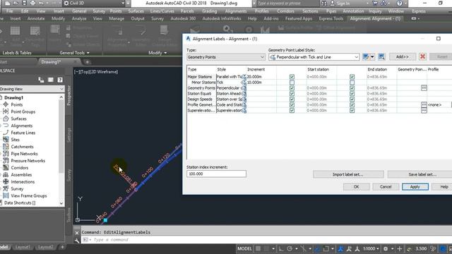 Civil 3D add & edit alignment labels смотреть онлайн