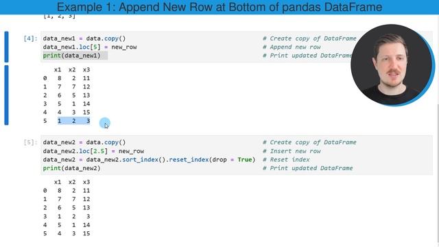 Add Row to pandas DataFrame in Python (2 Examples) | Append List | How to Insert New Line in Middle смотреть онлайн