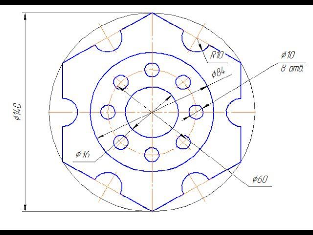 Видеоуроки по КОМПАС 3D. Урок 1 Деление окружности на равные части смотреть онлайн
