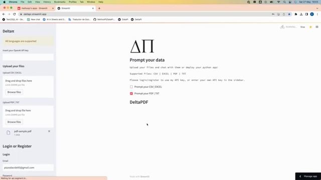 DeltaPi - Prompt your data (CSV, EXCEL, PDF, TXT, PY) смотреть онлайн