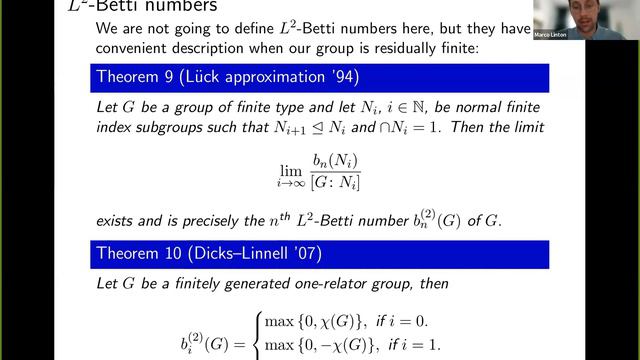 "One-relator groups, virtually free-by-cyclic groups and coherence", Marco Linton, May 12, 2023 смотреть онлайн