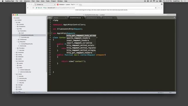 Creating a Contact Form Laravel, Part 4: Setting up the Request смотреть онлайн