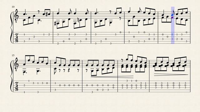 Etude 10 op.51 - Mauro Giuliani (1781 - 1829) Tablature смотреть онлайн