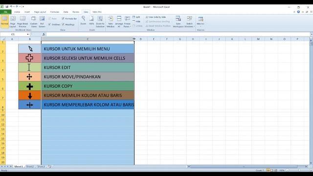 excel untuk pemula : bentuk kursor mouse, fungsi kursor mouse, membuat tabel di excel смотреть онлайн