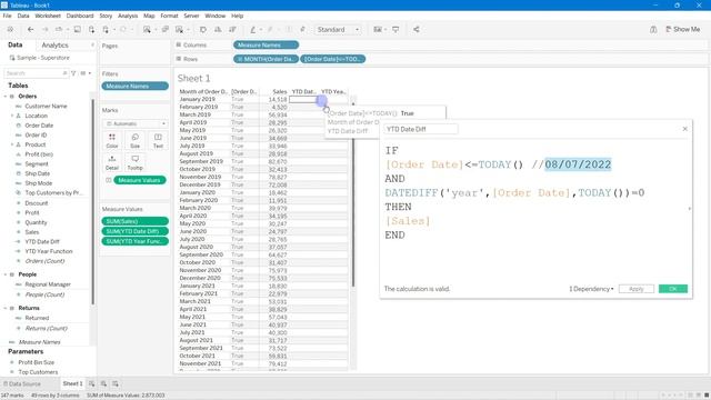 YTD (Year to Date), PYTD (Previous YTD), YOY (Year on Year) in Tableau | Three different Logic смотреть онлайн