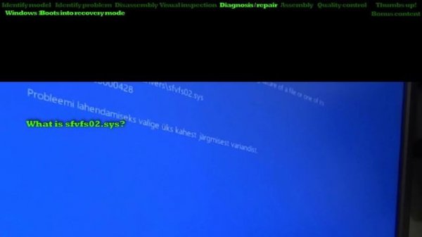 Windows 10 - boots into recovery - 0xc0000428 sfvfs02.sys & sfdrv01.sys corrupt/outdated