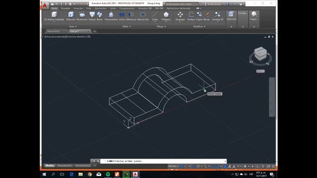 Modelado de dibujo 3D en Autocad 2015 - Vista principales e Isométrica смотреть онлайн