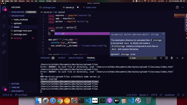 Subir archivos con un servidor de Node.js y Express - Tutorial смотреть онлайн