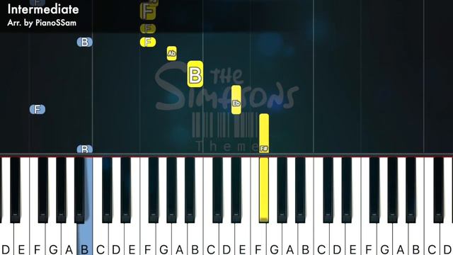 [Intermediate] The Simpsons Theme - The Simpsons | Piano Tutorial смотреть онлайн