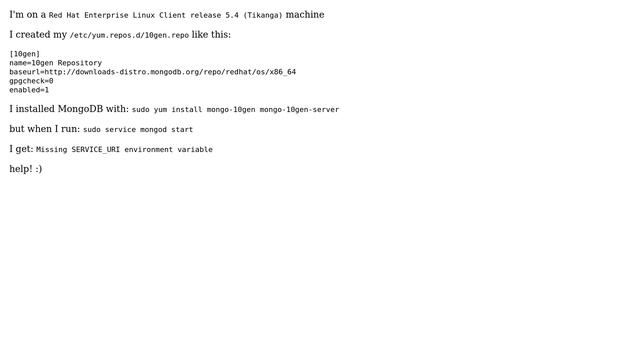 Databases: MongoDB service not starting on RedHat - missing 'service_uri' (2 Solutions!!) смотреть онлайн