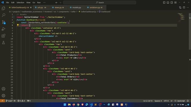 Vendor Panel: Show data counting on dashboard | Django Tutorials, ReactJs Tutorials, DRF Tutorials смотреть онлайн
