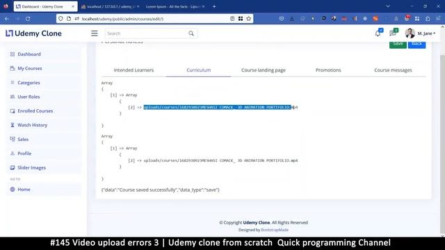 #145 Video upload errors 3 | Udemy clone from scratch in php | Quick programming tutorial смотреть онлайн