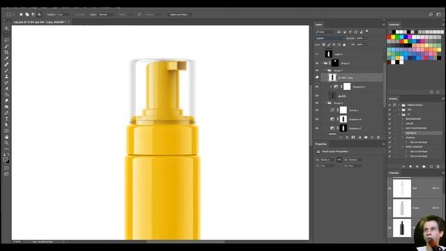 Настройка прозрачной крышки в KeyShot. Сборка мокапа в Photoshop смотреть онлайн