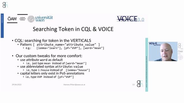 ACDH-CH Tool Gallery 8.1 – VOICE 3.0 XML and NoSketch Engine смотреть онлайн