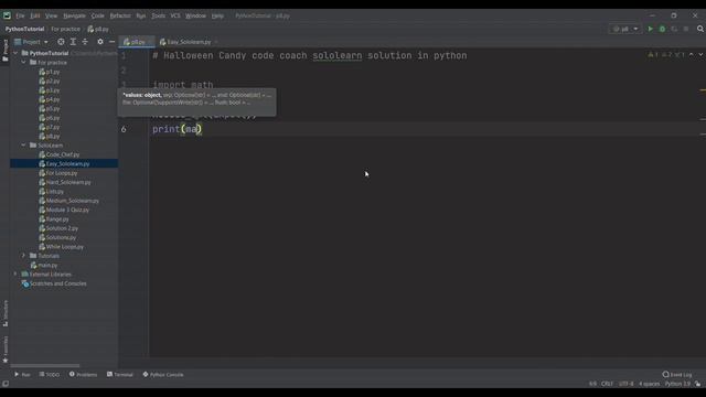 Halloween Candy code_coach solution using python || Sololearn смотреть онлайн