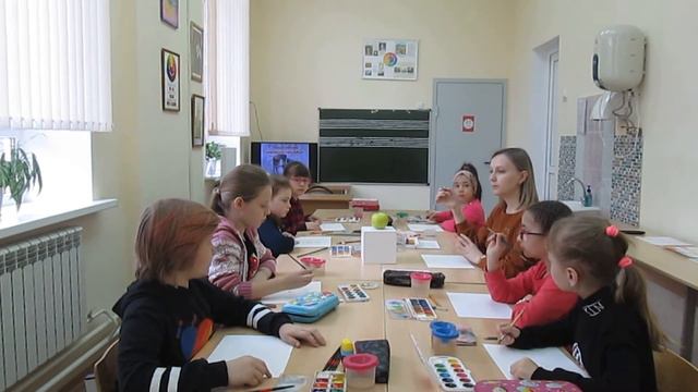 Открытый урок в рамках ЗМО на тему "Техника работы акварелью "мазками". смотреть онлайн