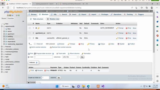 Error creating foreign key on apartment_no (check data types) in phpMyAdmin MYSQL смотреть онлайн