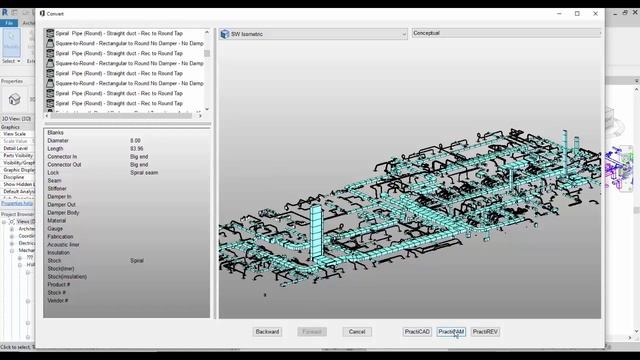 PractiREV-Converting Duct in Revit смотреть онлайн
