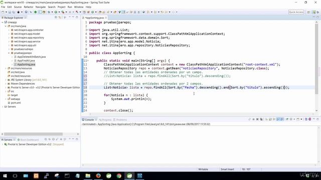 Desarrollo web con Spring Boot 2 & Spring Framework 5 -27/5 Método findAll con ordenamiento order b смотреть онлайн