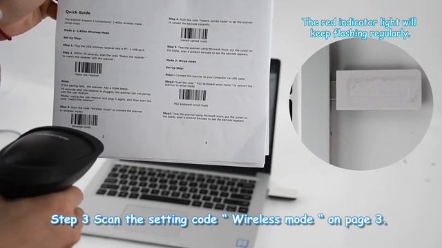 NADAMOO Bur3074 barcode scanner wireless connection steps смотреть онлайн