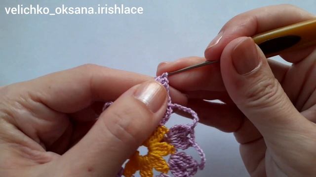Цветок для ирландского кружева крючком. Irish lace. смотреть онлайн