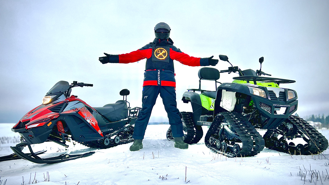 Ставим гусеницы на дешевые квадры! Круче снегохода?! смотреть онлайн