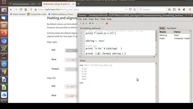 CSC-120, String Formatting Lecture смотреть онлайн