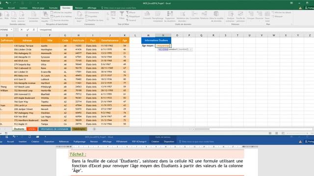 MOS EXCEL 2016 PROJET 1 смотреть онлайн
