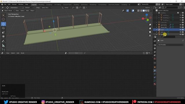 Blender 3.0 alpha. Procedural city, street and electric post modelling tutorial step by step. смотреть онлайн