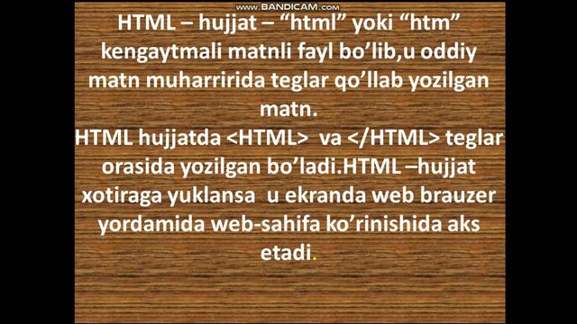 9-sinf Informatika HTML Haqida Tushuncha