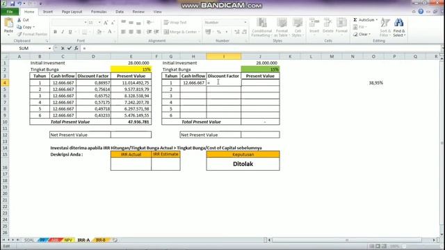 Cara menggunakan rumus NPV dan IRR di Mic. Excel смотреть онлайн