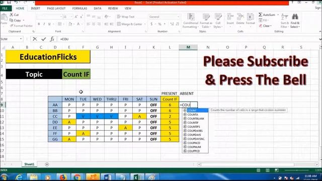 MS Excel Tutorial Class-15 | "CountIF" Advance Excel Learning With Examples (2018 Smart Learning) смотреть онлайн