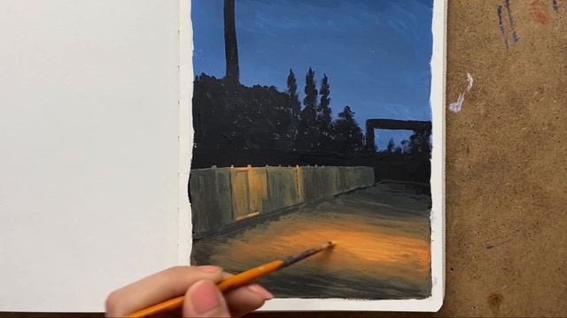 night street - acrylic painting смотреть онлайн