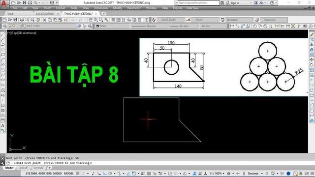 Thực hành vẽ AutoCAD 2D từ cơ bản đến nâng cao | Bài tập 8 смотреть онлайн