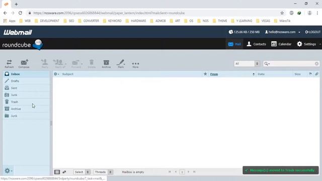 How To Delete All Message In Trash Roundcube Webmail