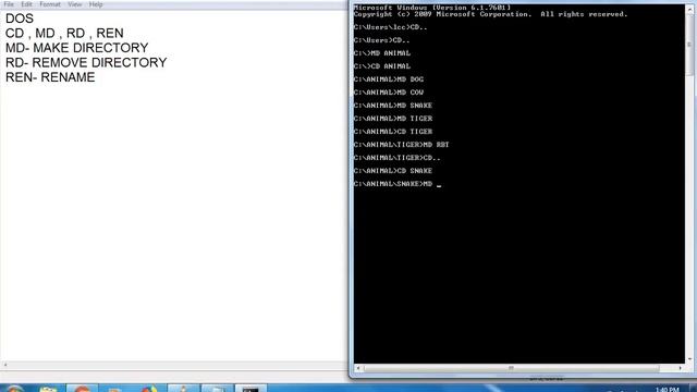 How To Use CD, MD and RD Command in Ms Dos смотреть онлайн