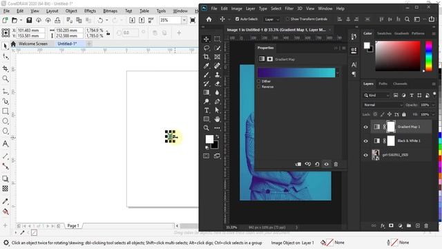 Link coreldraw and photoshop useing object option - tutorial in HINDI смотреть онлайн