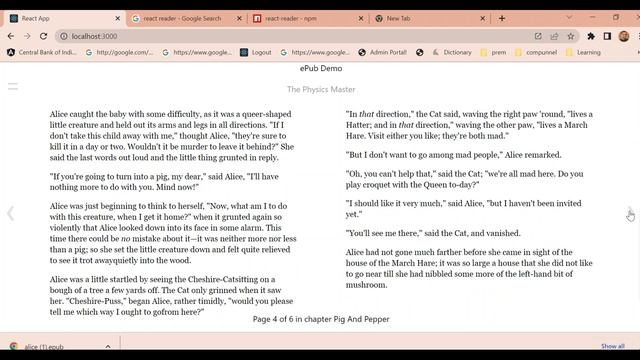react-reader example | react-reader | reactjs | Highlighting text | Page Number | Change Font Size смотреть онлайн