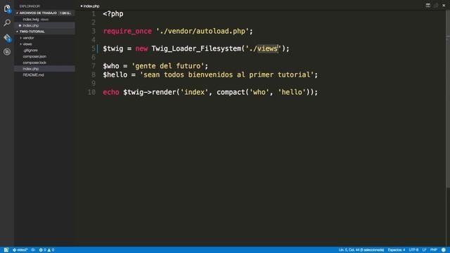 Twig: Motor de plantillas para PHP. Usar vistas en archivos separados смотреть онлайн